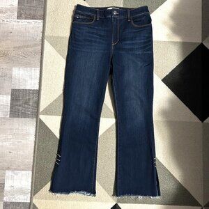 Skinnygirl Julie High Rise Crop Flare Raw Hem Studded Detail‎ Jeans Women's 29/8